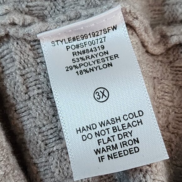 Evolution by Cyrus Sweater Womens Size 3X Milanya Cozy Soft Neutral Oatmeal - Picture 7 of 7